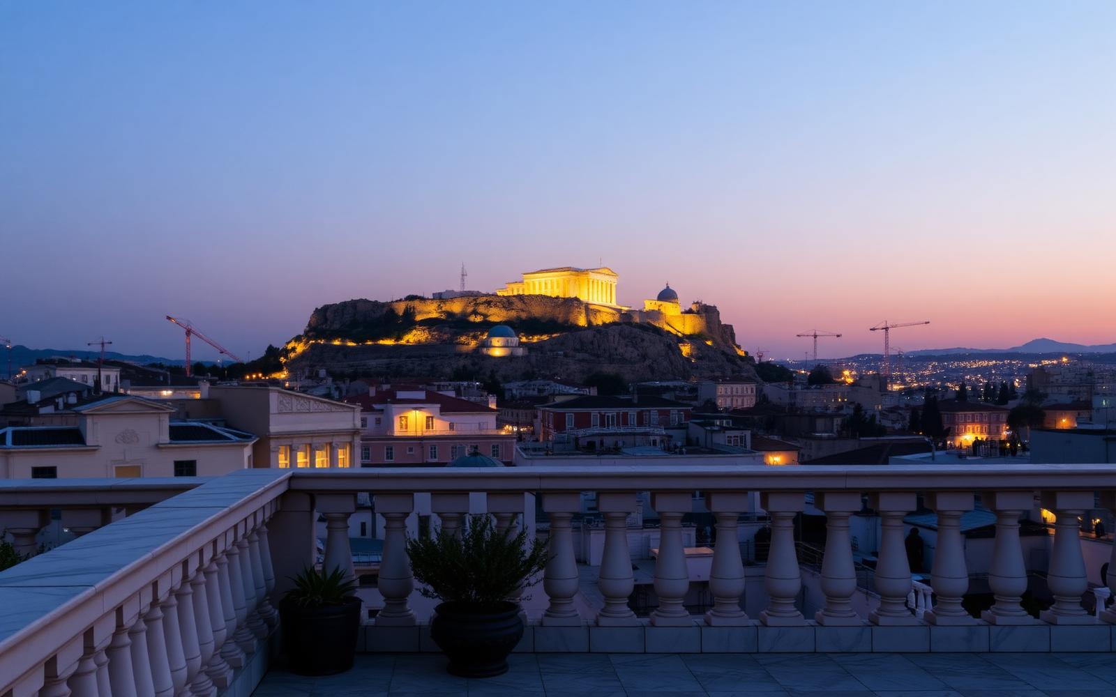 Rooftop terrace with Acropolis view